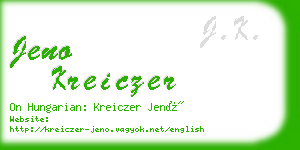 jeno kreiczer business card